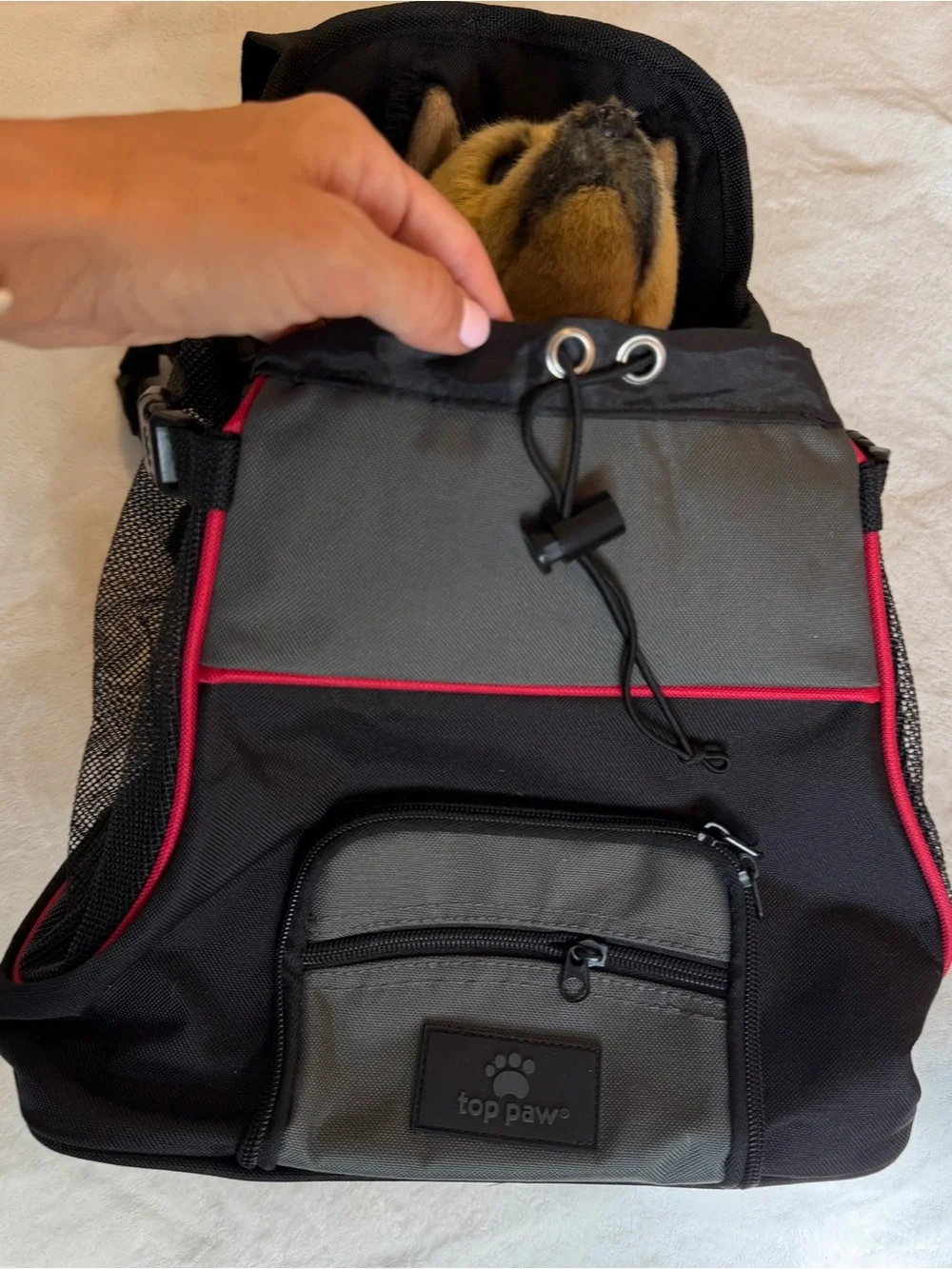 Top Paw Small Gray/Black Pet Travel Carrier Tote